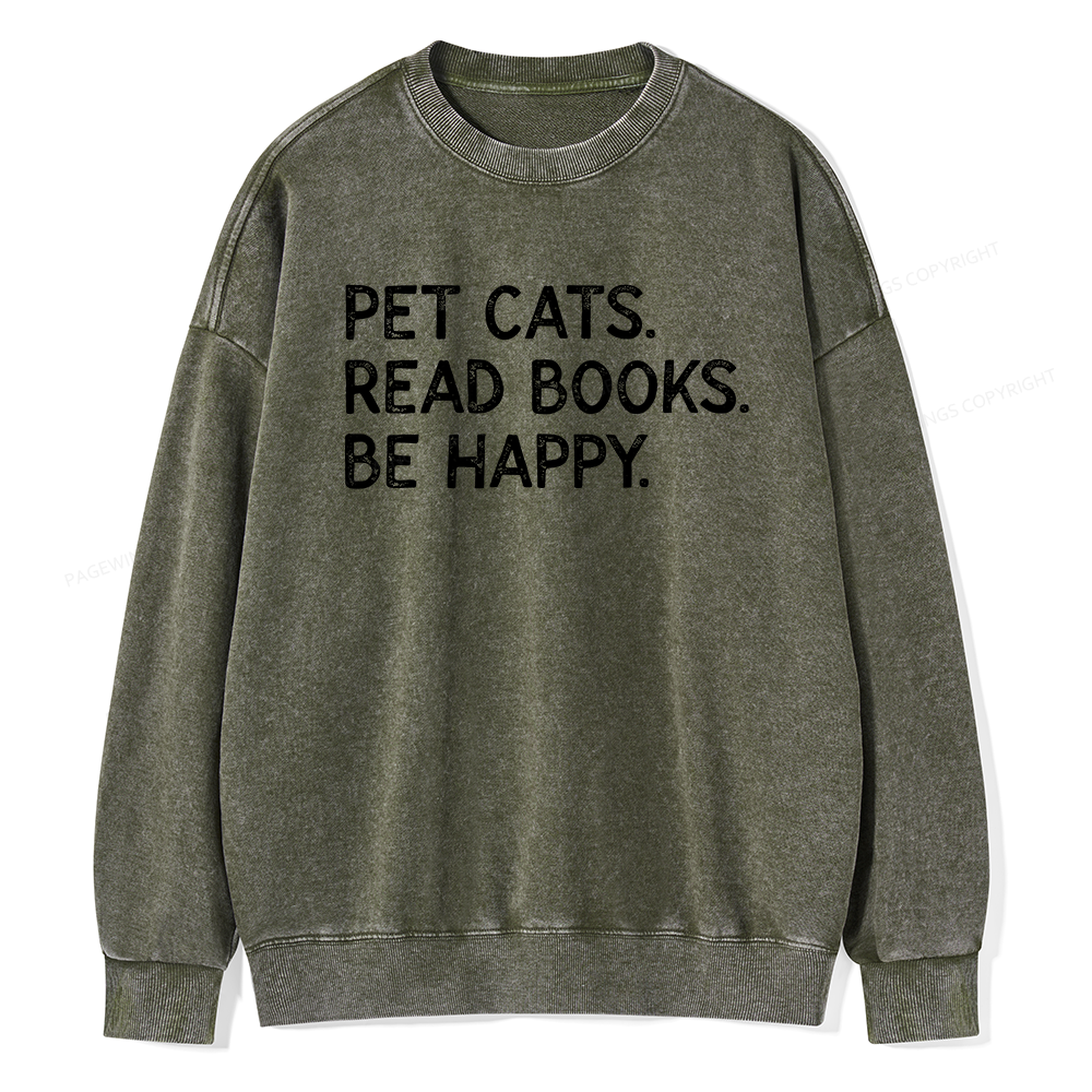 Pagewings Dogs Reading Books Unisex Washed Sweatshirt