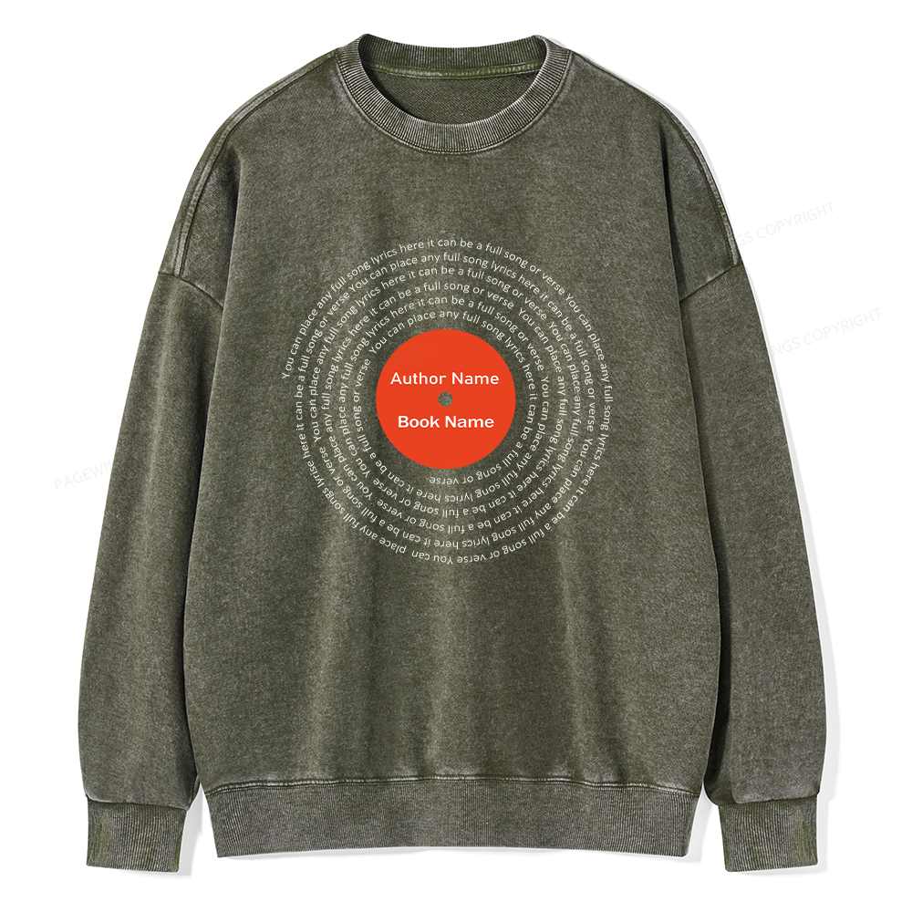 Pagewings Book Author Name And Quotes Unisex Washed Sweatshirt