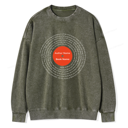 Pagewings Book Author Name And Quotes Unisex Washed Sweatshirt