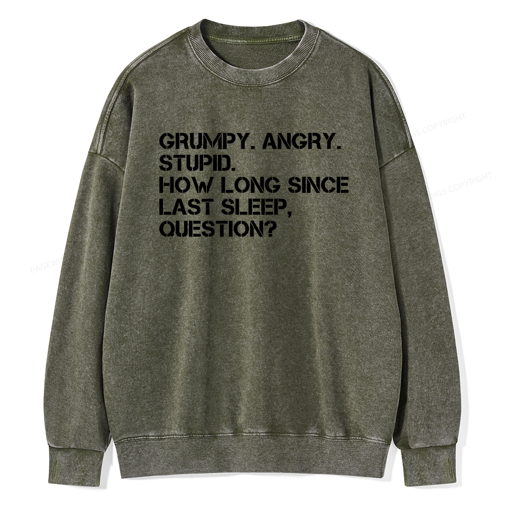 Pagewings Grumpy Rocky Quote Unisex Washed Sweatshirt