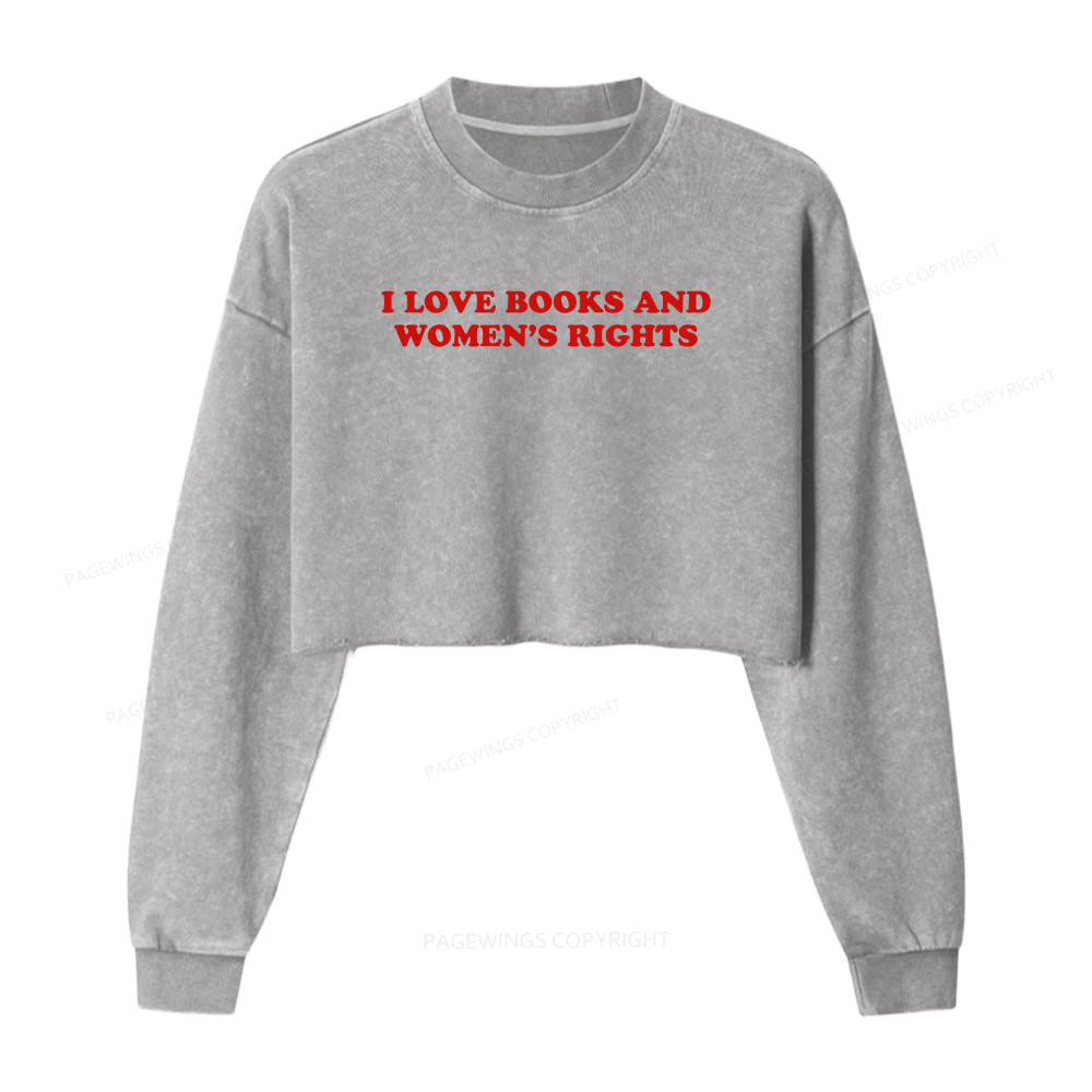 Pagewings Feminism Coquette Aesthetic Baby Washed Crop Sweatshirt