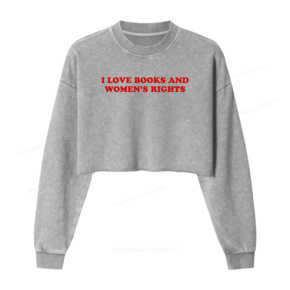 Pagewings Feminism Coquette Aesthetic Baby Washed Crop Sweatshirt