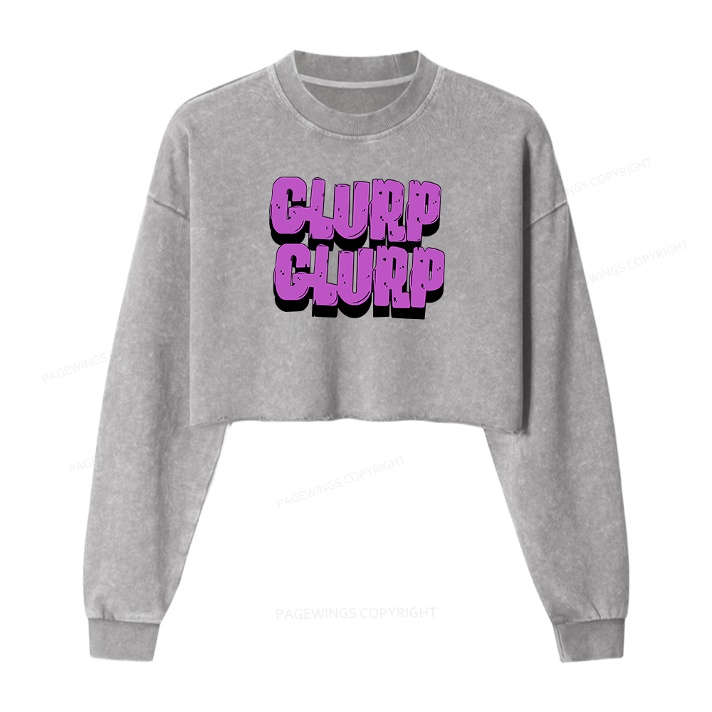 Pagewings Glurp Glurp Washed Crop Sweatshirt