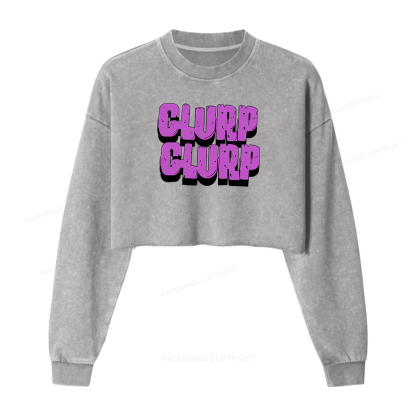 Pagewings Glurp Glurp Washed Crop Sweatshirt