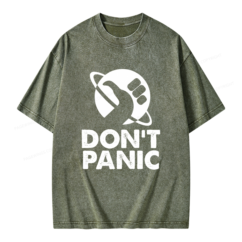 Pagewings Don't Panic Unisex Washed T-shirt