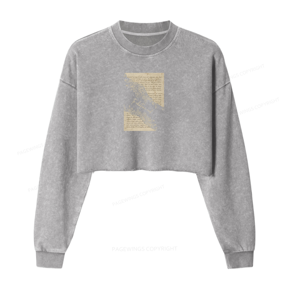 Pagewings To Whatever End Washed Crop Sweatshirt