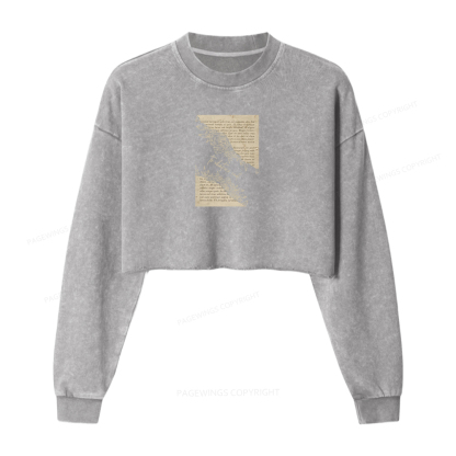 Pagewings To Whatever End Washed Crop Sweatshirt