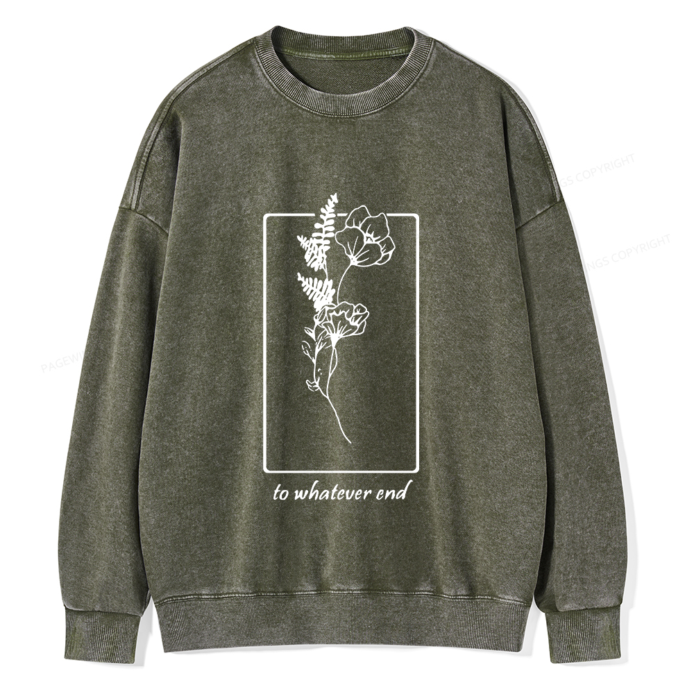 Pagewings Throne Of Glass Flower Aelin Quote Unisex Washed Sweatshirt