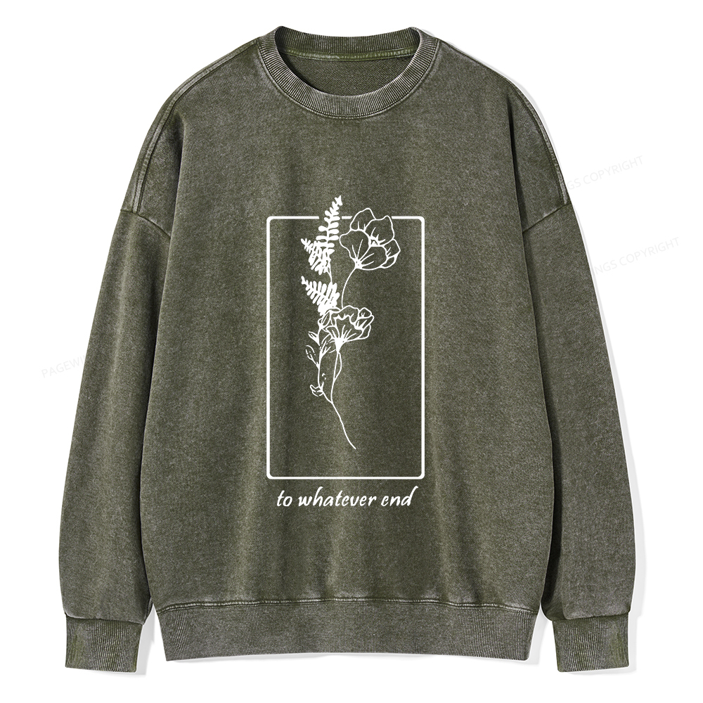 Pagewings Throne Of Glass Flower Aelin Quote Unisex Washed Sweatshirt
