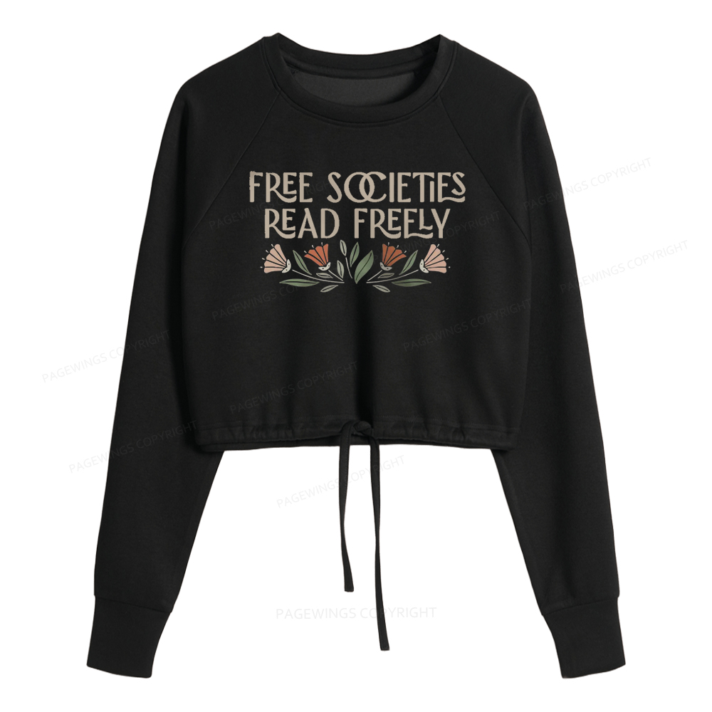 Pagewings Read Freely Women Cropped Sweatshirt 
