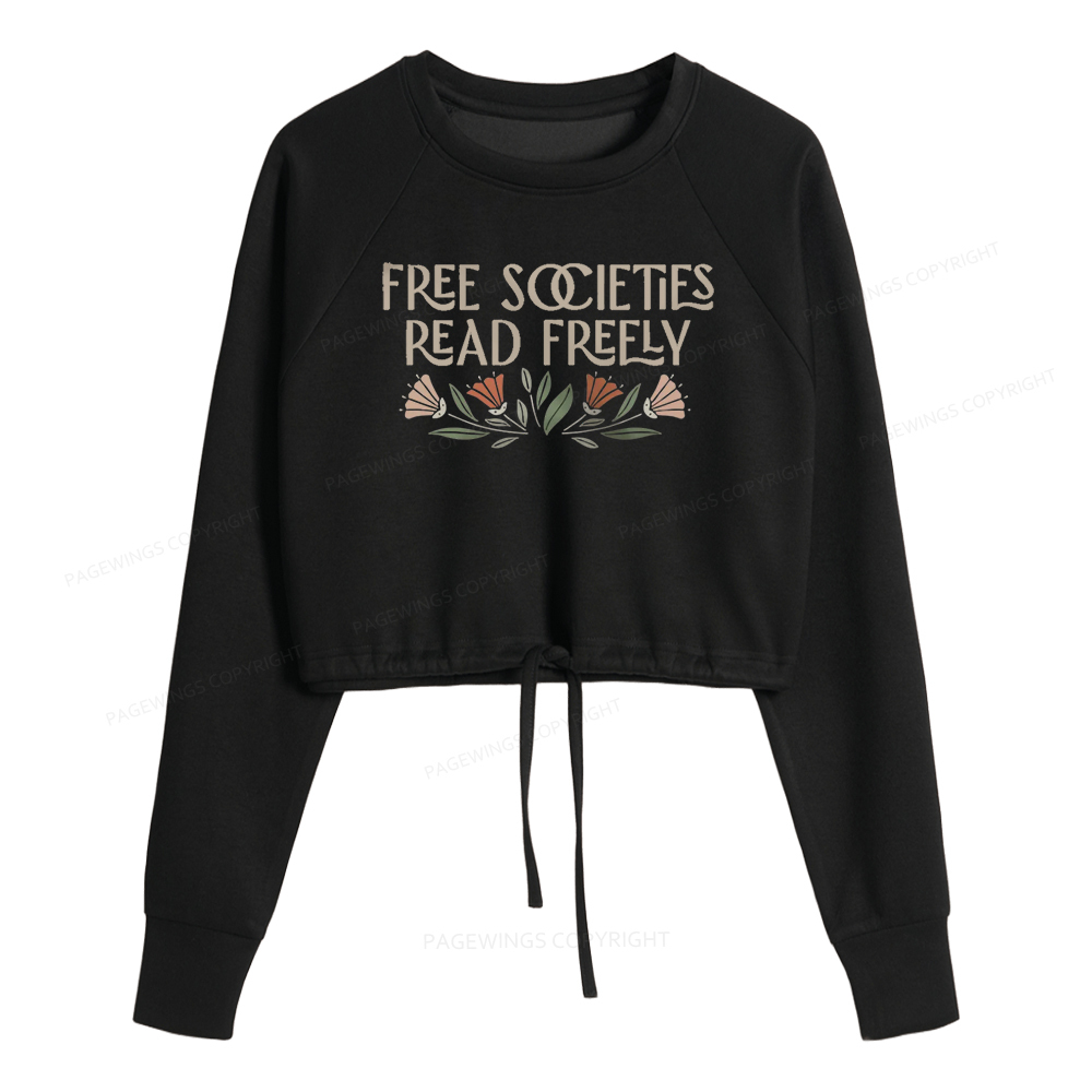 Pagewings Read Freely Women Cropped Sweatshirt 