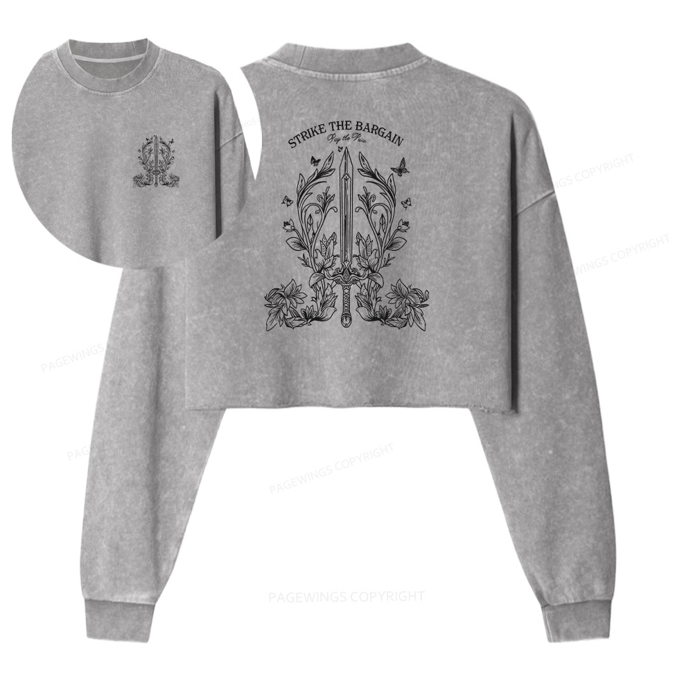 Pagewings Callie Hart Quicksilver Sweatshirt Washed Crop Sweatshirt