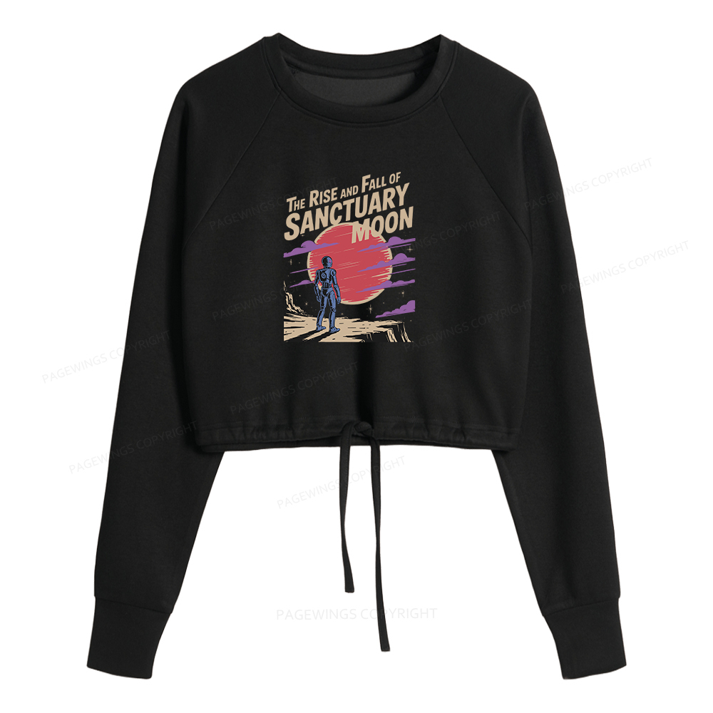 Pagewings The Rise And Fall Of Sanctuary Moon Women Cropped Sweatshirt 