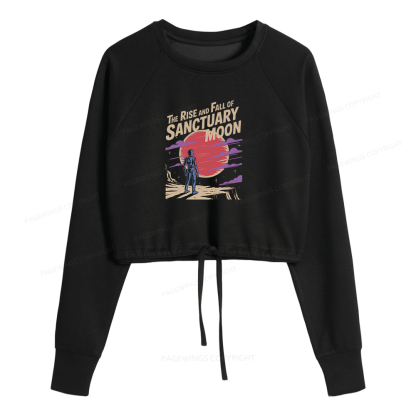 Pagewings The Rise And Fall Of Sanctuary Moon Women Cropped Sweatshirt 