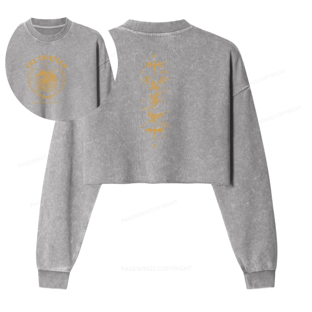 Pagewings The Thirteen Throne Of Glass Comfort Colors Shirt Washed Crop Sweatshirt