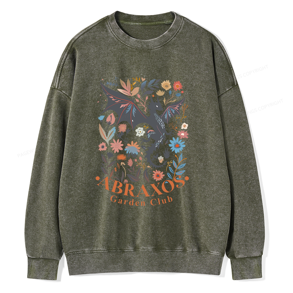 Pagewings Abraxos Flower Shirt Unisex Washed Sweatshirt