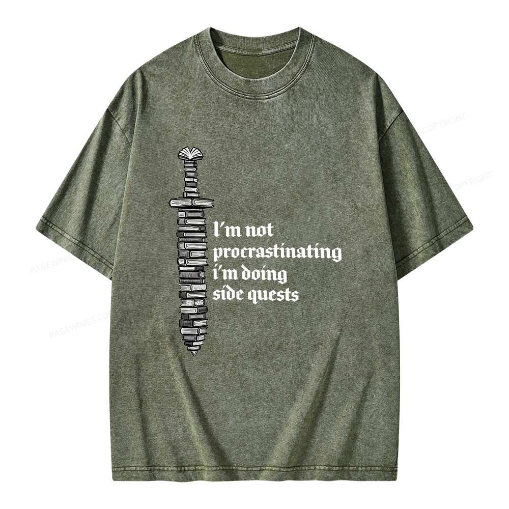 Pagewings I'm Doing Side Quests Unisex Washed T-shirt
