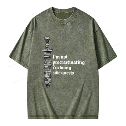 Pagewings I'm Doing Side Quests Unisex Washed T-shirt