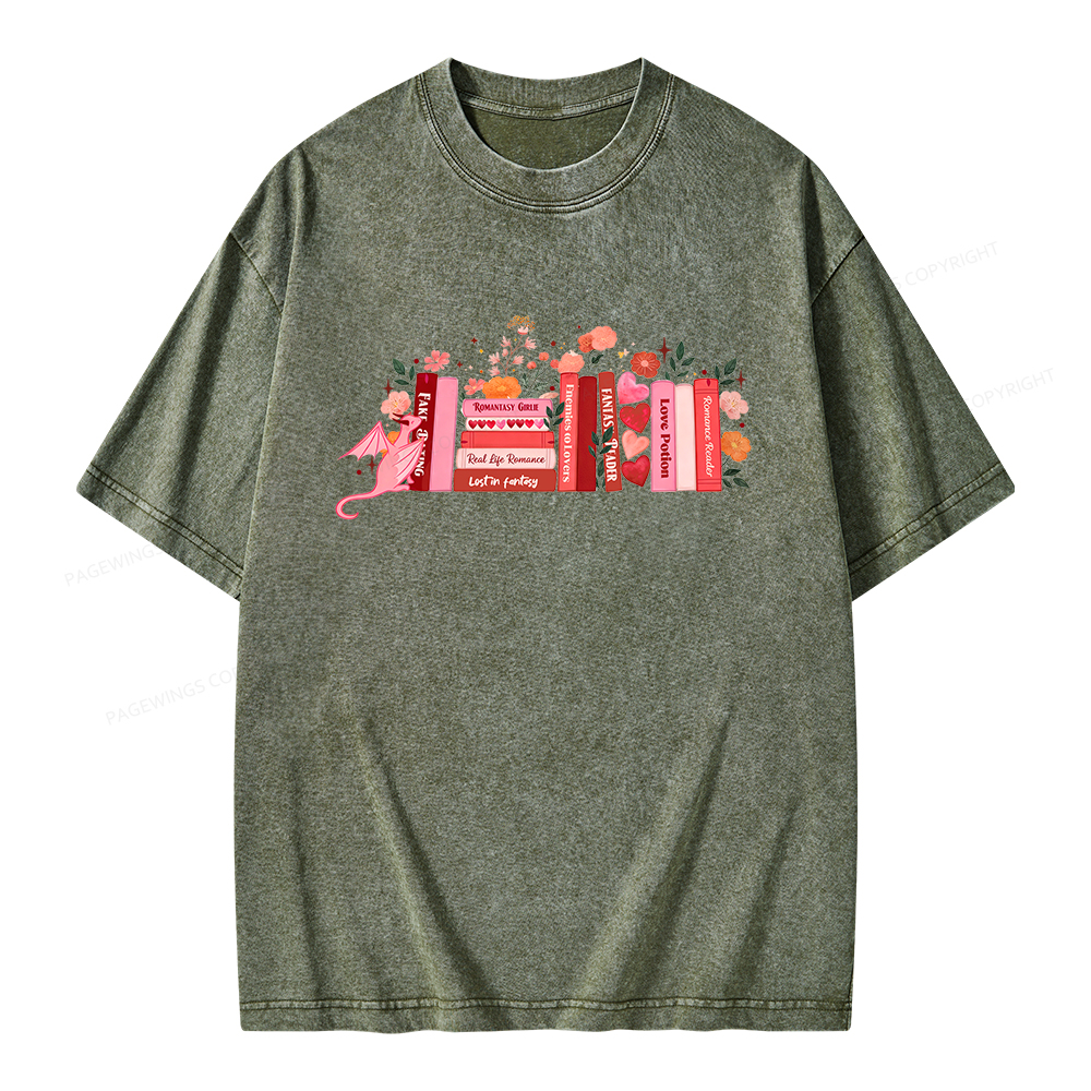 Pagewings Romance Reader Unisex Washed T-shirt