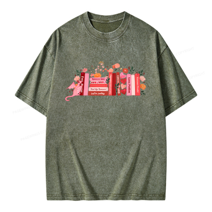 Pagewings Romance Reader Unisex Washed T-shirt