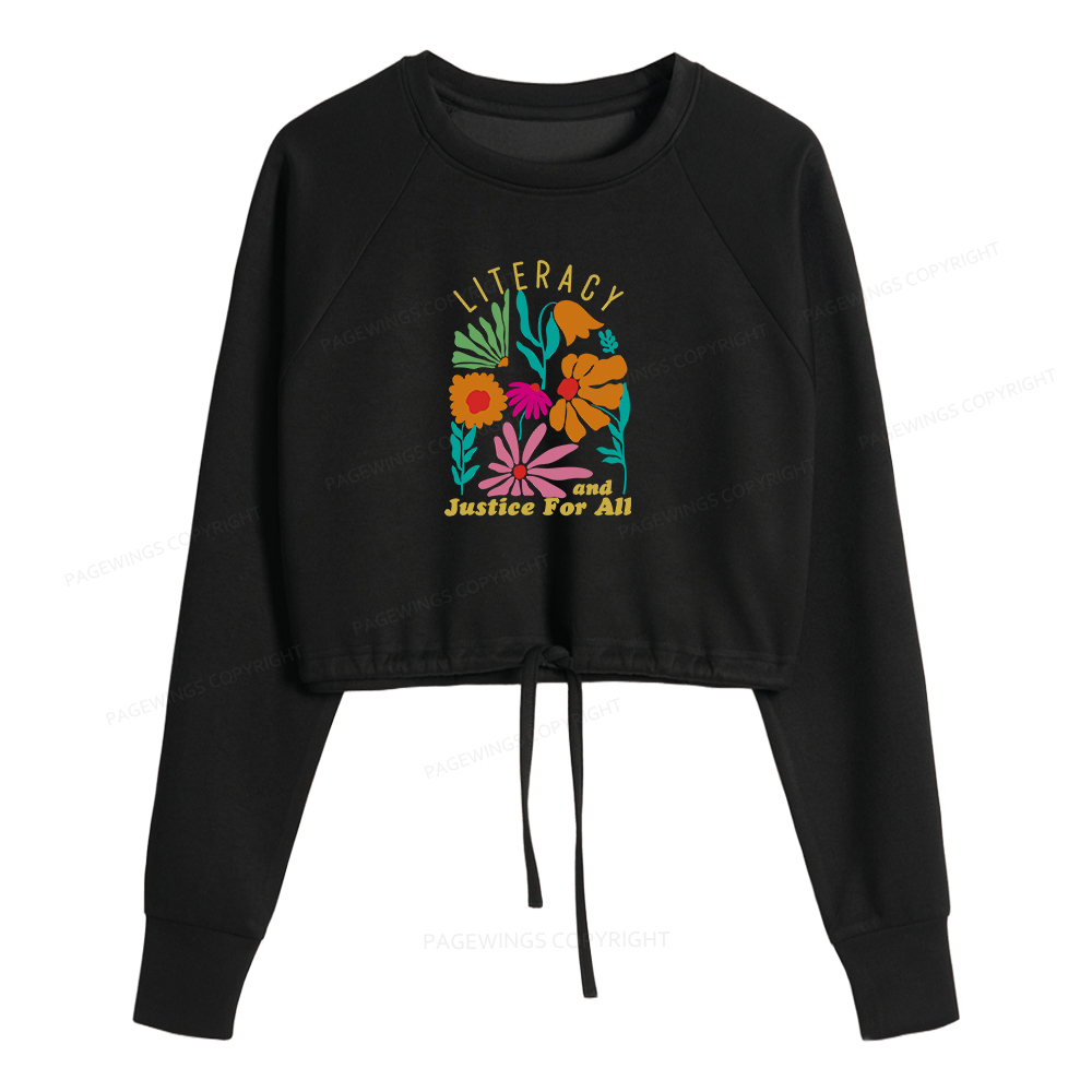 Pagewings Literacy And Justice Women Cropped Sweatshirt 