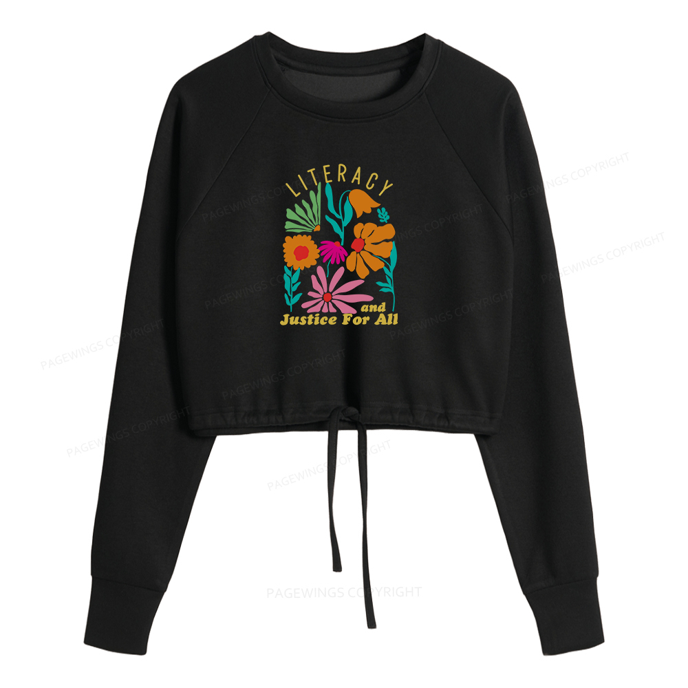 Pagewings Literacy And Justice Women Cropped Sweatshirt 