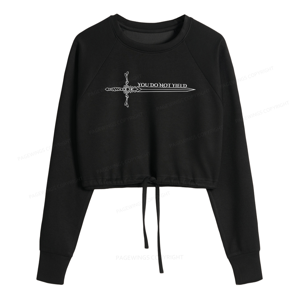 Pagewings You Do Not Yield  Women Cropped Sweatshirt 