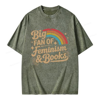 Pagewings Big Fan Of Feminism & Books Unisex Washed T-shirt
