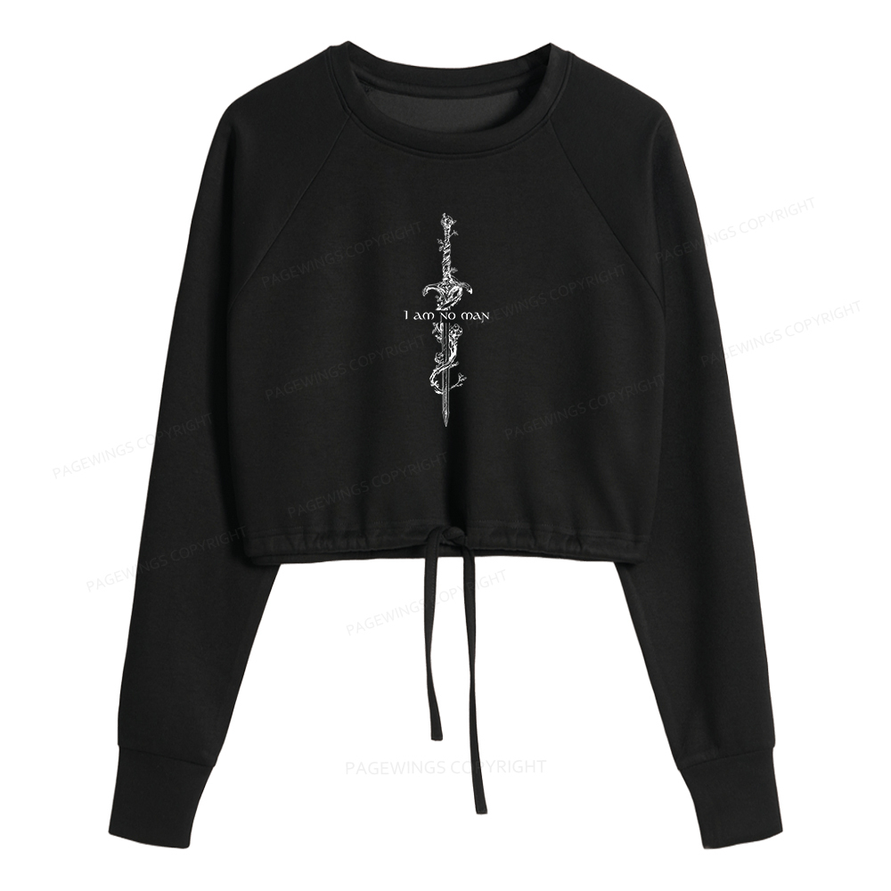 Pagewings I Am No Man Women Cropped Sweatshirt 