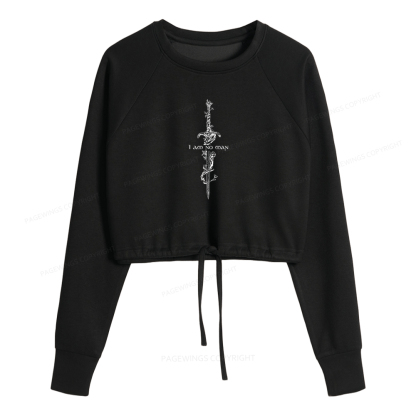 Pagewings I Am No Man Women Cropped Sweatshirt 