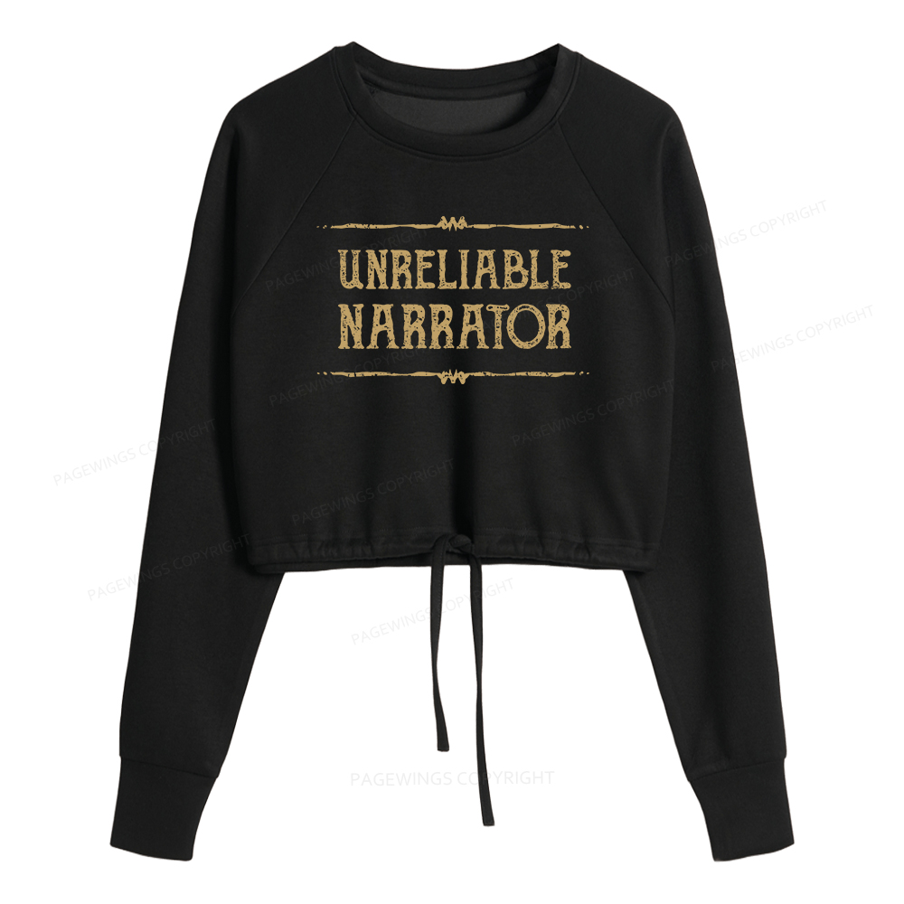 Pagewings Unreliable Narrator Women Cropped Sweatshirt 