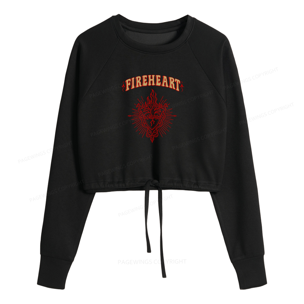 Pagewings Fireheart Women Cropped Sweatshirt 