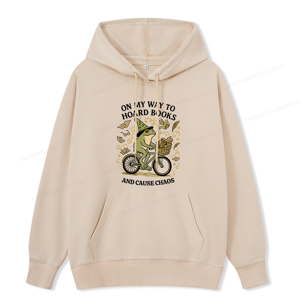 Pagewings On My Way To Hoard Books And Cause Chaos Unisex Classic Hoodie