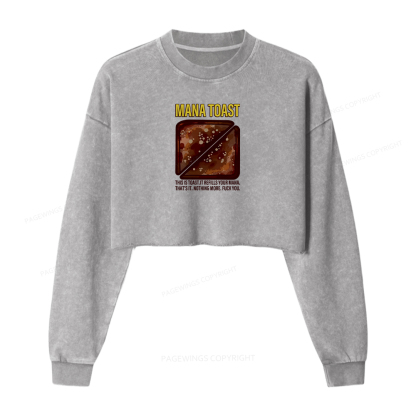 Pagewings Mana Toast Washed Crop Sweatshirt