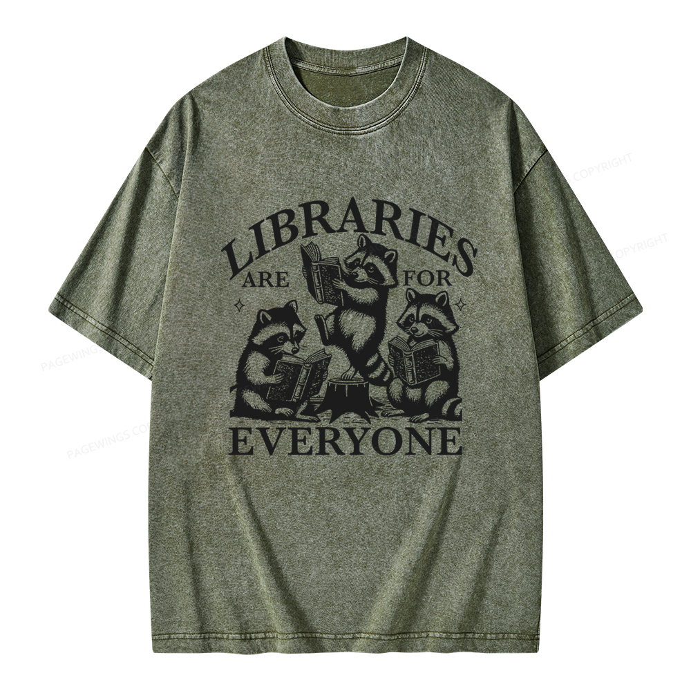 Pagewings Libraries are for everyone Unisex Washed T-shirt