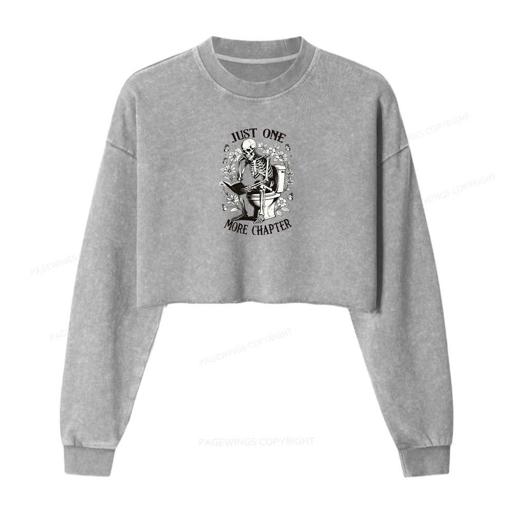 Pagewings Just One More Chapter Washed Crop Sweatshirt