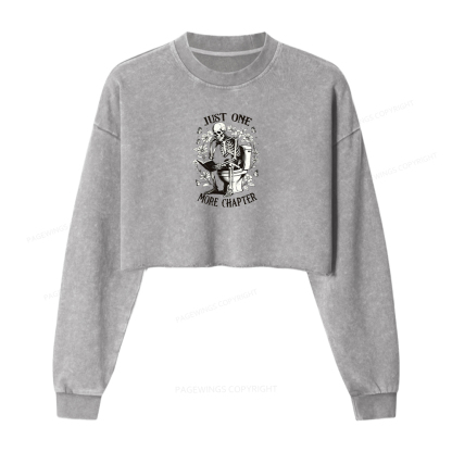 Pagewings Just One More Chapter Washed Crop Sweatshirt