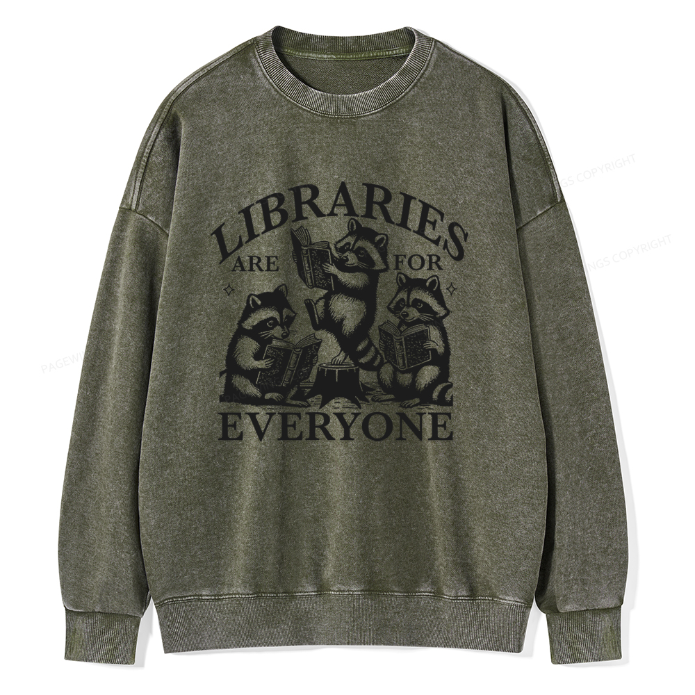 Pagewings Libraries are for everyone Unisex Washed Sweatshirt