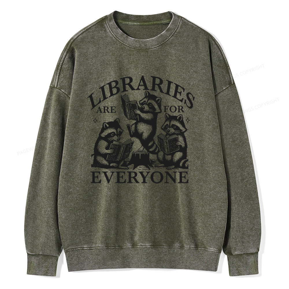 Pagewings Libraries are for everyone Unisex Washed Sweatshirt
