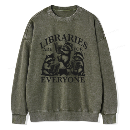 Pagewings Libraries are for everyone Unisex Washed Sweatshirt