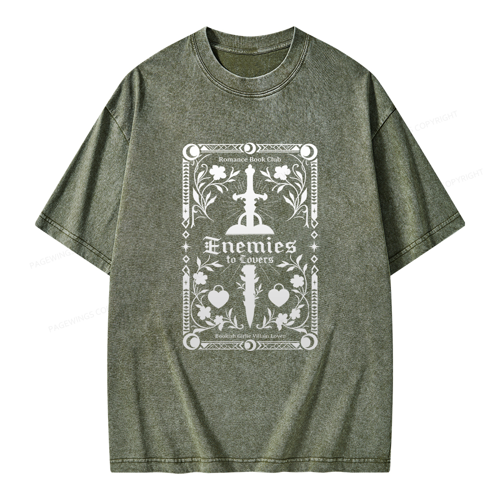 Pagewings Enemies to Lovers Unisex Washed T-shirt