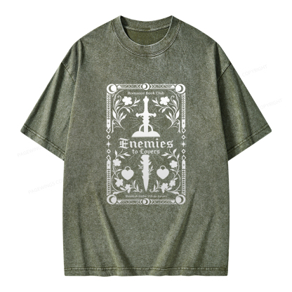 Pagewings Enemies to Lovers Unisex Washed T-shirt