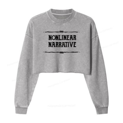 Pagewings Nonlinear Narrative Washed Crop Sweatshirt