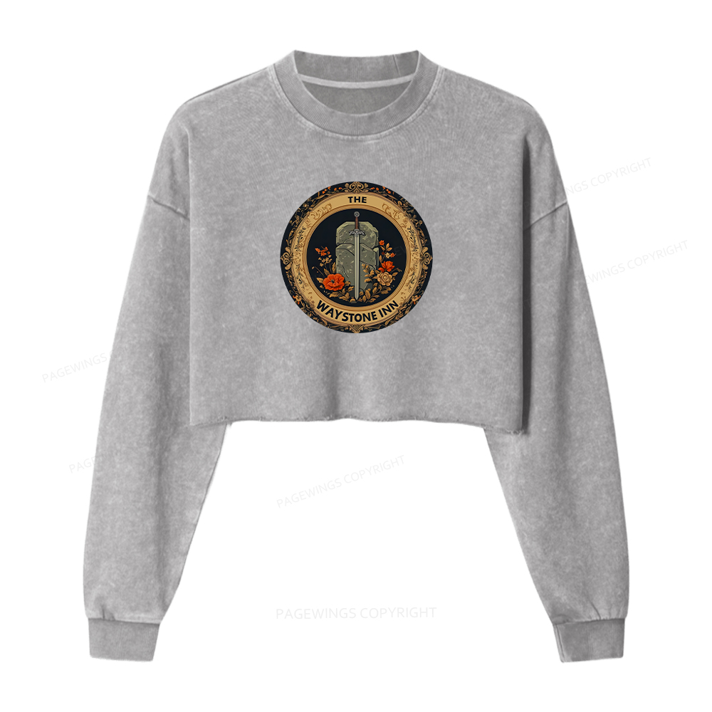 Pagewings The Waystone Inn Washed Crop Sweatshirt
