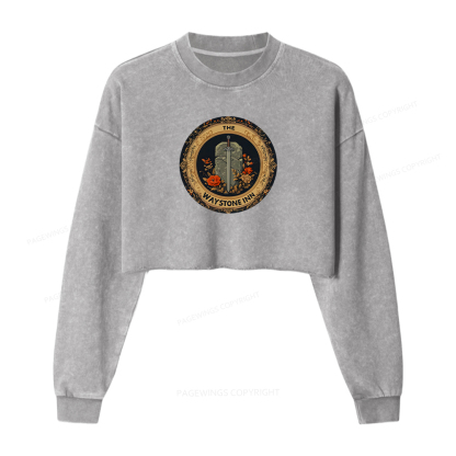 Pagewings The Waystone Inn Washed Crop Sweatshirt