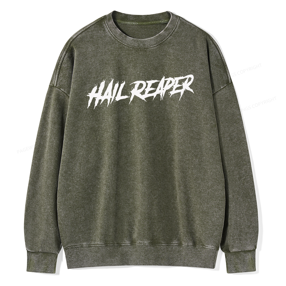 Pagewings Hail Reaper Unisex Washed Sweatshirt
