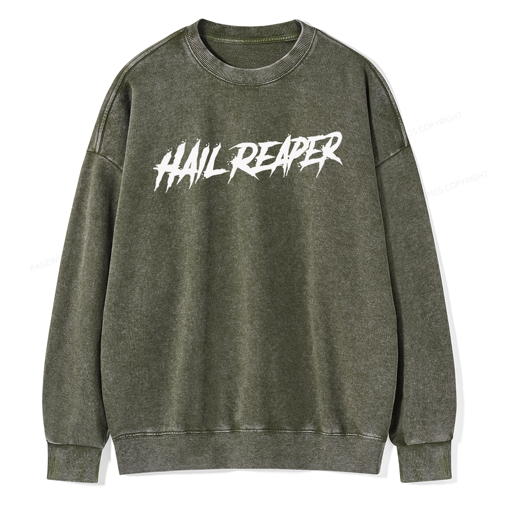 Pagewings Hail Reaper Unisex Washed Sweatshirt