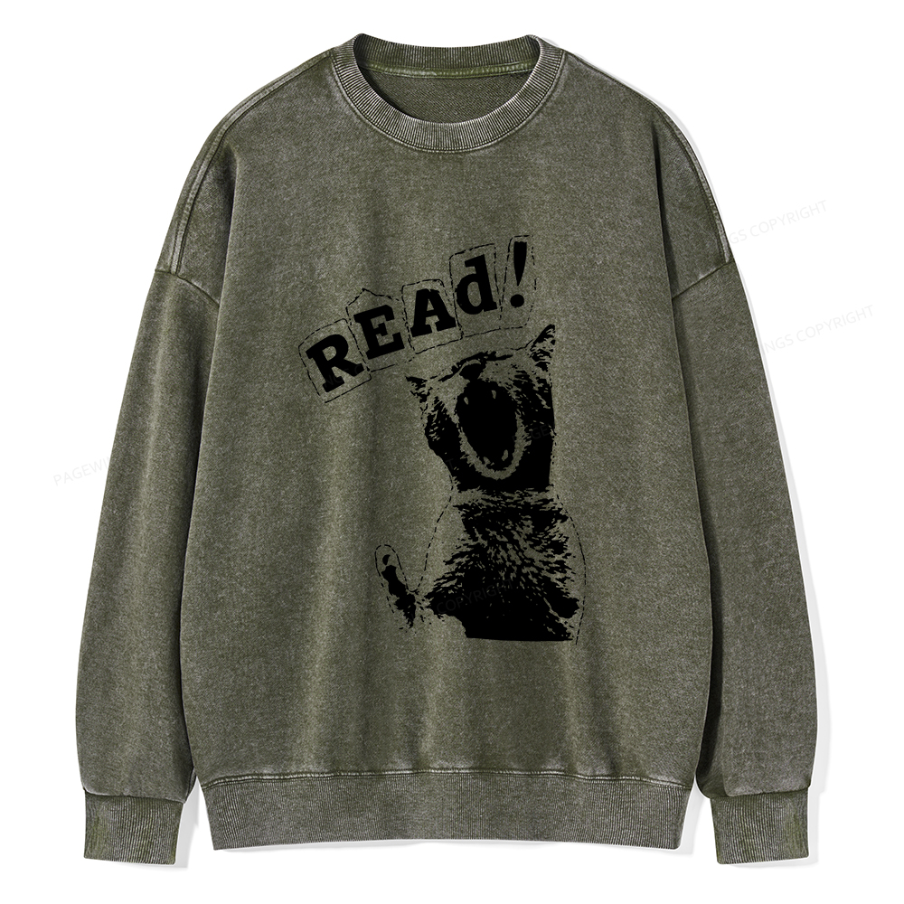 Pagewings Read Unisex Washed Sweatshirt