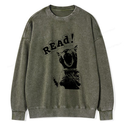 Pagewings Read Unisex Washed Sweatshirt