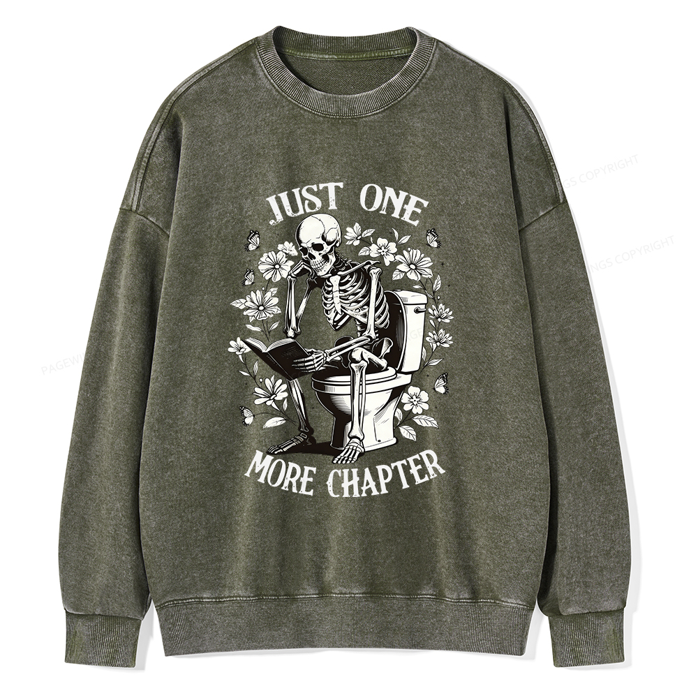 Pagewings Just One More Chapter Unisex Washed Sweatshirt
